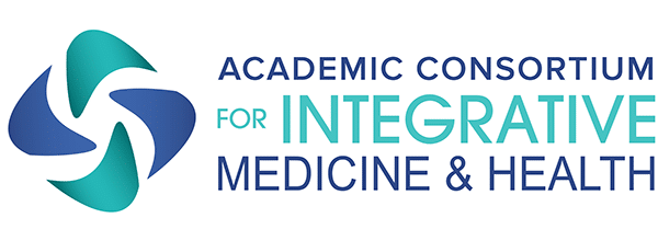 The Academic Consortium for Integrative Medicine and Health logo features a teal and blue abstract design